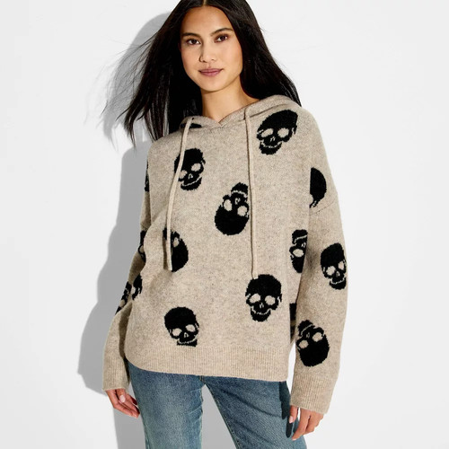 Women skulls hooded graphic - skulls,